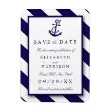 Nautische Streifen und Navy Blue Anchor Save the D