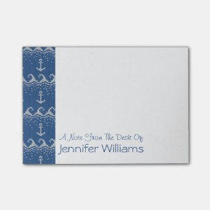 Nautische Strick-Muster  Name hinzufügen Post-it Klebezettel