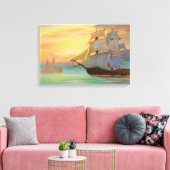 Nautische Sunset-Segelschiffe Leinwanddruck (Insitu (Wohnzimmer))
