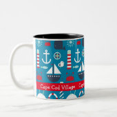 Nautische Symbole Souvenir-Kaffee-Tasse Zweifarbige Tasse (Links)