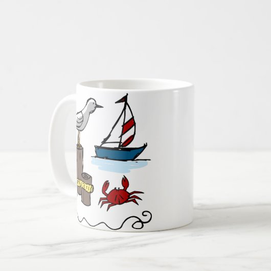 Nautische Szene Kaffeetasse (Vorderseite Links)