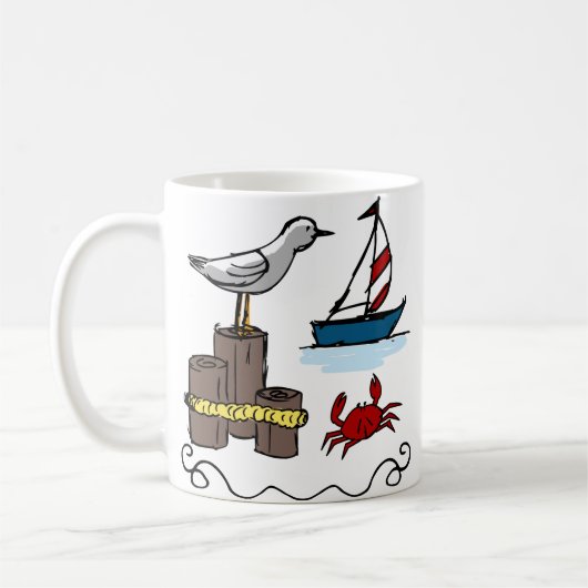 Nautische Szene Kaffeetasse (Links)