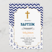 Nautische Taufe Einladung (Vorne/Hinten)