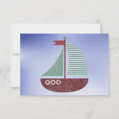 NAUTISCHE THEMA BLAU HINTERGRUNDUAWG EINLADUNG (Rückseite)