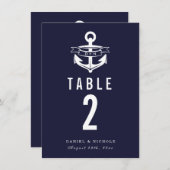 Nautische Theme-Tischnummern | Hochzeiten Einladung (Vorne/Hinten)