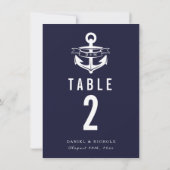 Nautische Theme-Tischnummern | Hochzeiten Einladung (Rückseite)