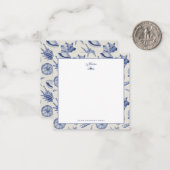 Nautische Themed Blue Seashell Custom Note Card Mitteilungskarte (Vorderseite/Rückseite Beispiel)