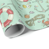 Nautische Themenumgehungspapier Geschenkpapier (Rolleneckpunkt)
