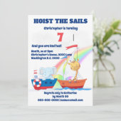 Nautische Tiere Segelschiffe JEDES ALTER Kinder Pa Einladung (Stehend Vorderseite)