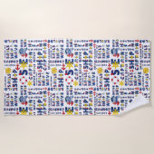 Nautische Typografie Strandtuch (Vorderseite)