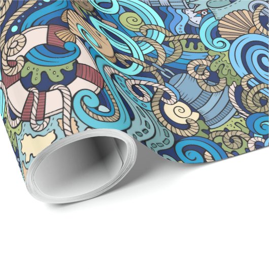 Nautische Umschlagpapier Geschenkpapier (Rolleneckpunkt)