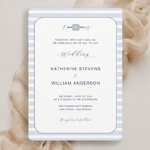 Nautische Unendlichkeit - Knuligrafie-Küstenhochze Einladung