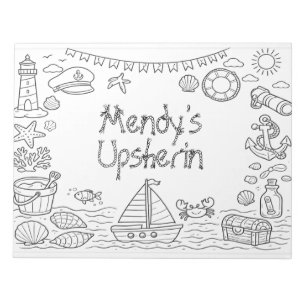 Nautische Upsherin-Malvorlage Notizblock