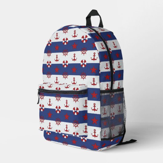 Nautische US Flagge-Muster Bedruckter Rucksack (Rückseitige Ecke Rechts)