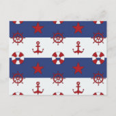 Nautische US Flagge-Muster Postkarte (Vorderseite)