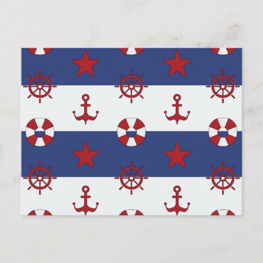 Nautische US Flagge-Muster Postkarte (Vorderseite)