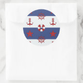 Nautische US Flagge-Muster Runder Aufkleber (Tasche)