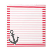 Nautische Verankerung; Cadmium-rote Streifen; Stre Notizblock (Vorderseite)