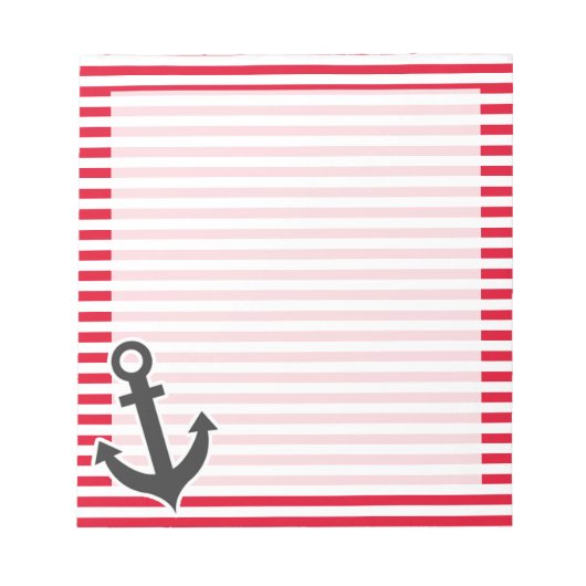 Nautische Verankerung; Cadmium-rote Streifen; Stre Notizblock (Vorderseite)