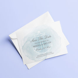 Nautische Verankerung der Wasserfarbe Save the Dat Ankündigungspostkarte