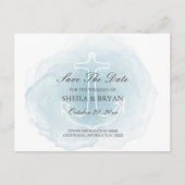 Nautische Verankerung der Wasserfarbe Save the Dat Ankündigungspostkarte (Vorderseite)