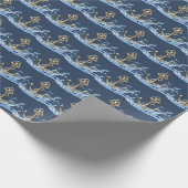 Nautische Verankerung in Wasserabfall Geschenkpapier (Ecke)