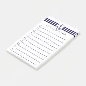 Nautische Verankerung mit blau-weißen Streifen Post-it Klebezettel (angewinkelt)