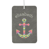 Nautische Verankerung mit leuchtendem Zickzack Mus Autolufterfrischer (Vorderseite)