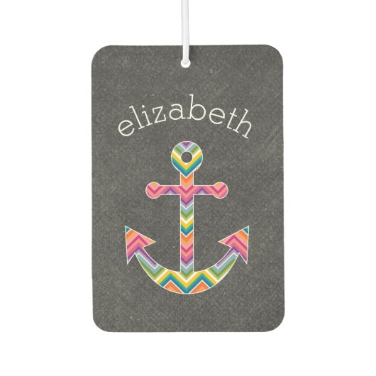 Nautische Verankerung mit leuchtendem Zickzack Mus Autolufterfrischer (Vorderseite)