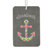 Nautische Verankerung mit leuchtendem Zickzack Mus Autolufterfrischer (Rückseite)