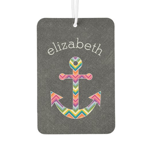 Nautische Verankerung mit leuchtendem Zickzack Mus Autolufterfrischer (Rückseite)