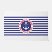 Nautische Verankerung mit Streifen Fußmatte (Vorderseite)