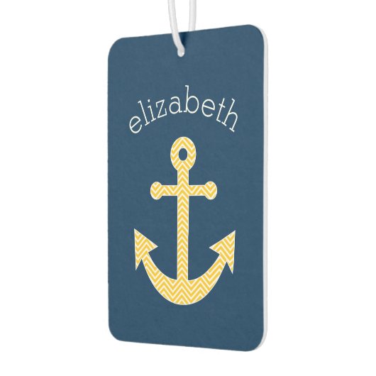 Nautische Verankerung mit Zickzack Navy-Yellow-Mus Autolufterfrischer (Links)