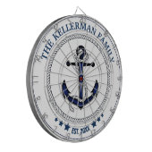 Nautische Verankerung und Familienname Dartscheibe (Vorderseite Links)