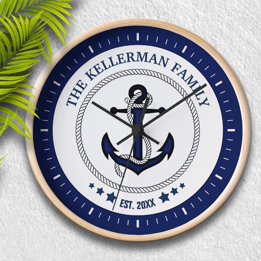 Nautische Verankerung und Familienname Uhr