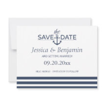 Nautische Verankerung und Save the Date gestrichel