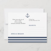 Nautische Verankerung und Save the Date gestrichel Einladung (Rückseite)