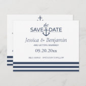Nautische Verankerung und Save the Date gestrichel Einladung (Vorne/Hinten)