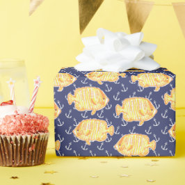 Nautische Verankerung und tropisches Fischmuster Geschenkpapier