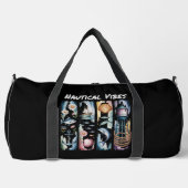 Nautische Vibes Marine-Elemente Duffle Bag (Vorderseite)