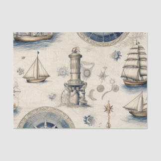 Nautische Vintage-Decoupage-Ephemera Seidenpapier