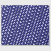 Nautische Vintage Referenzzeichen auf Navy Blue Geschenkpapier (Flach)