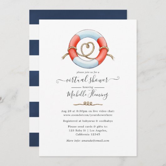 Nautische virtuelle Dusche Einladung (Vorne/Hinten)