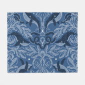 Nautische Wale, feuchte Textur Muster. Fleecedecke (Vorderseite (Horizontal))
