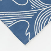 Nautische Wale, feuchte Textur Muster. Fleecedecke (Ecke)