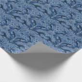 Nautische Wale, feuchte Textur Muster. Geschenkpapier (Ecke)