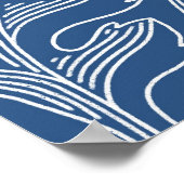 Nautische Wale, feuchte Textur Muster. Poster (Ecke)