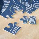 Nautische Wale, feuchte Textur Muster. Puzzle (Seite)