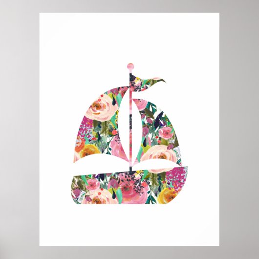 nautische Wandkunst des Kinderzimmers Sailboat Poster (Vorne)