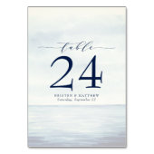 Nautische Wasserfarbenozeanische Navy Blue Tischnu Tischnummer (Rückseite)